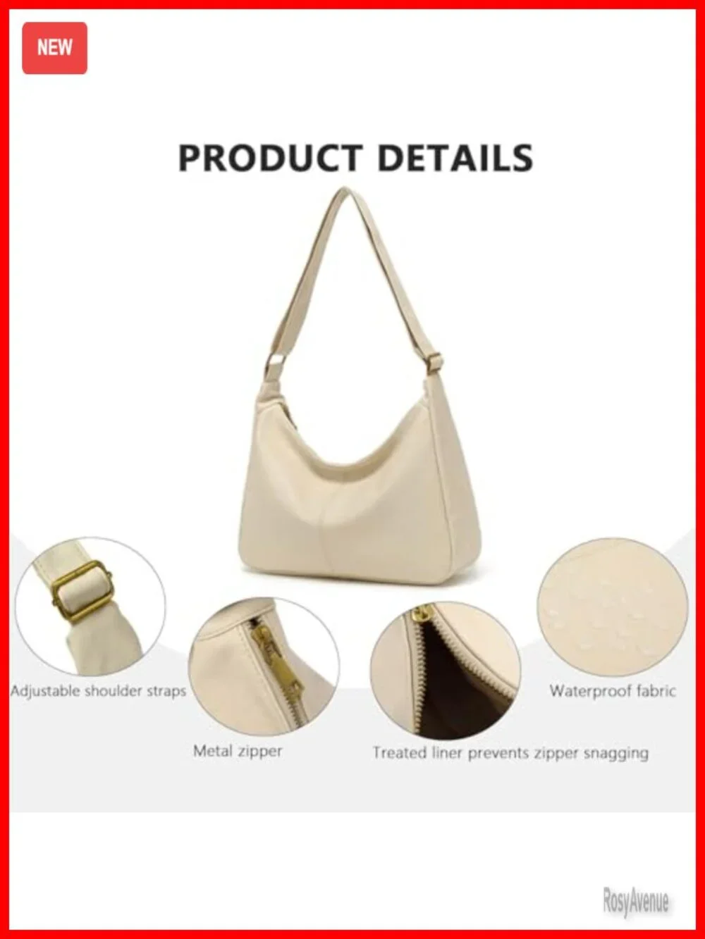 Ultra-Soft Vegan Leather Slouchy Hobo Bag Women Shoulder Tote